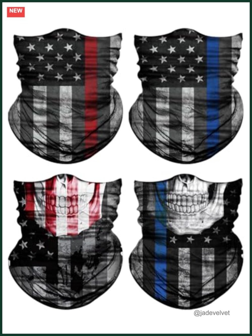 4 Pack Neck Gaiter Face Mask Head Wrap Balaclava Bandana Magic Scarf Men Women